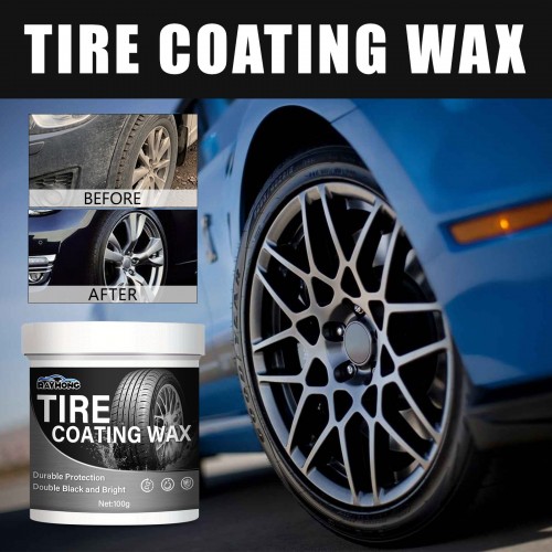 Rayhong Tire Coating Wax Tire Refurbishment Black And Bright Coating Paste, Tire Wax Darkening Gloss Durable Bright Decontamination Cleaner, Motorcycle Tire Bright100g